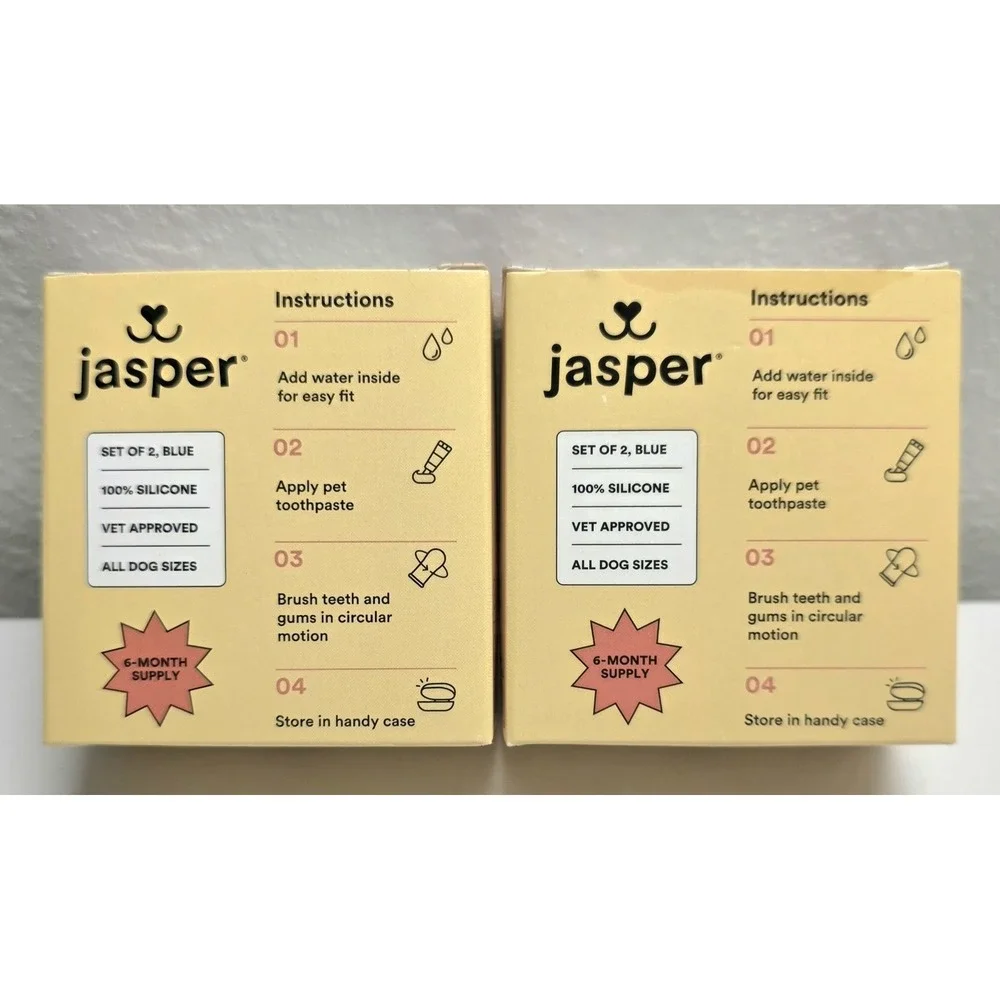 Jasper 360 Finger Toothbrush For Dogs/Cats 2 per box x 2 boxes = 4 brushes